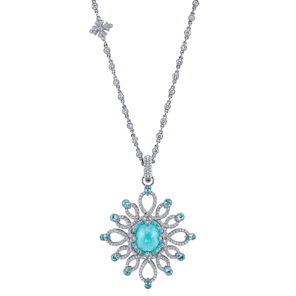 paraíba tourmaline buying guide - Medusa pendant in paraiba