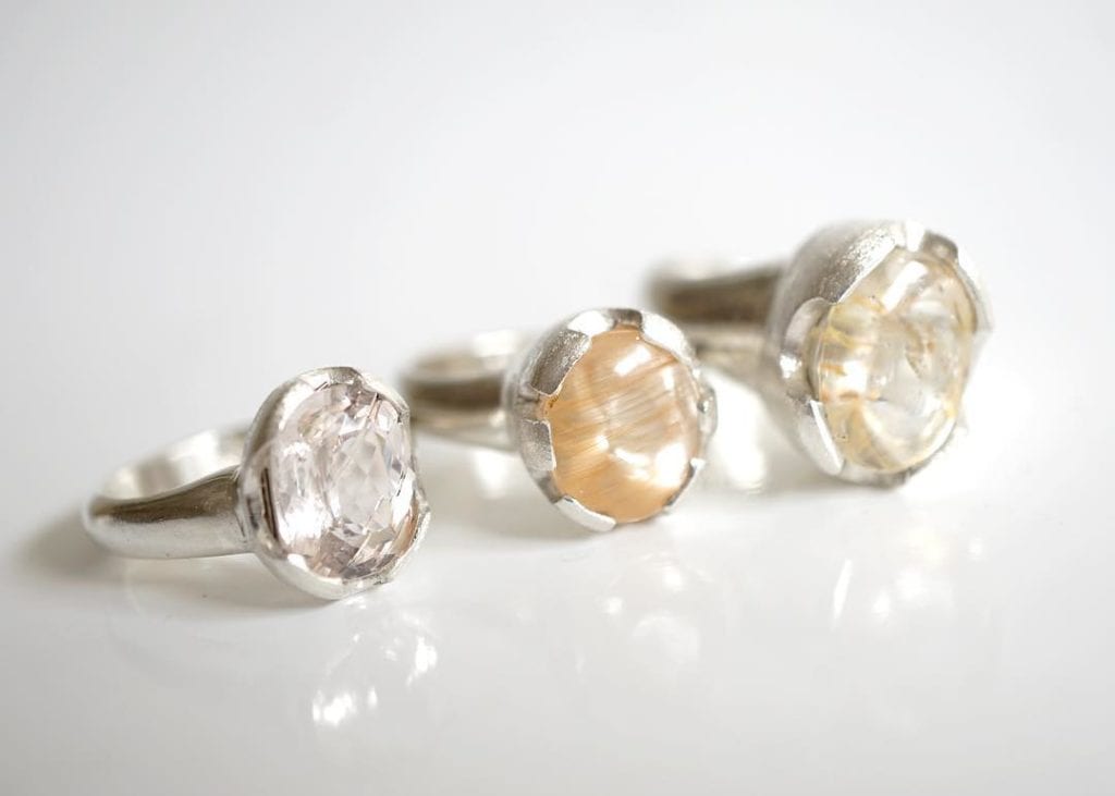 rutilated quartz buying guide - three rutilated quartz rings