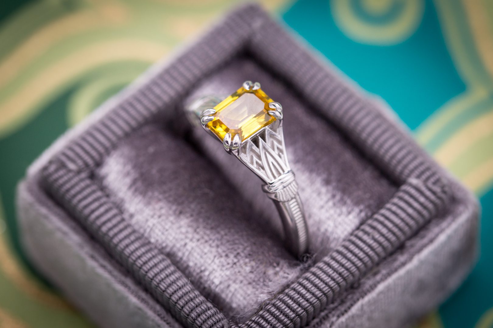 light yellow stone ring