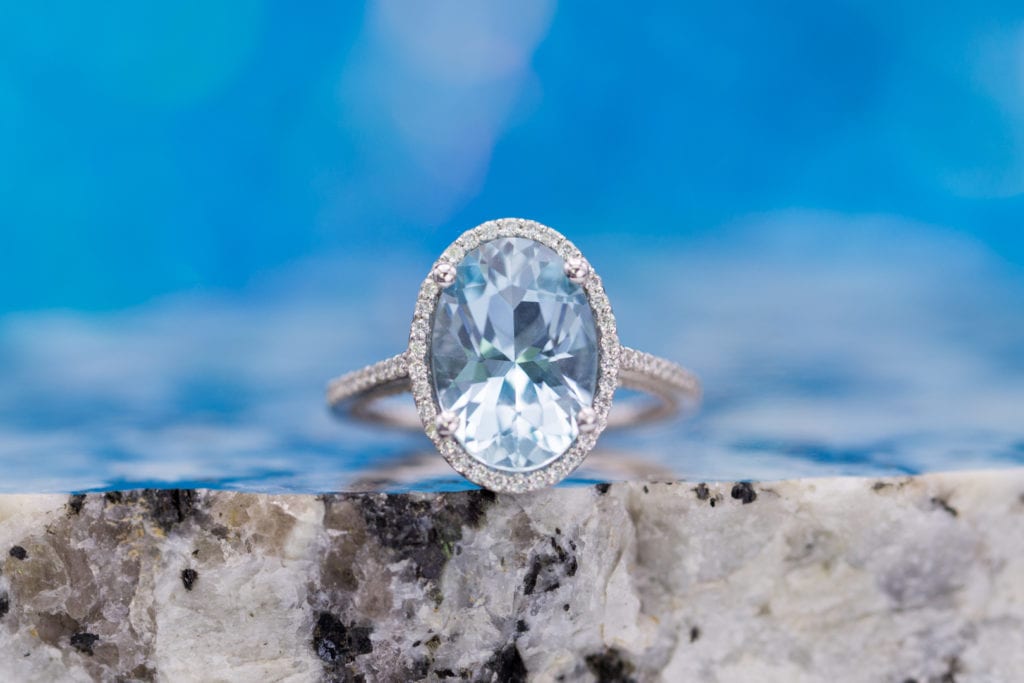 blue gemstones - light blue aquamarine ring