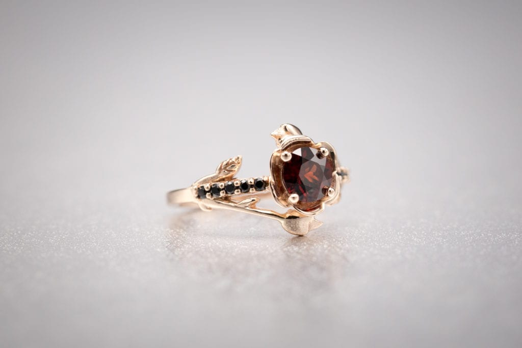 rose gold and garnet ring - garnet engagement ring stones