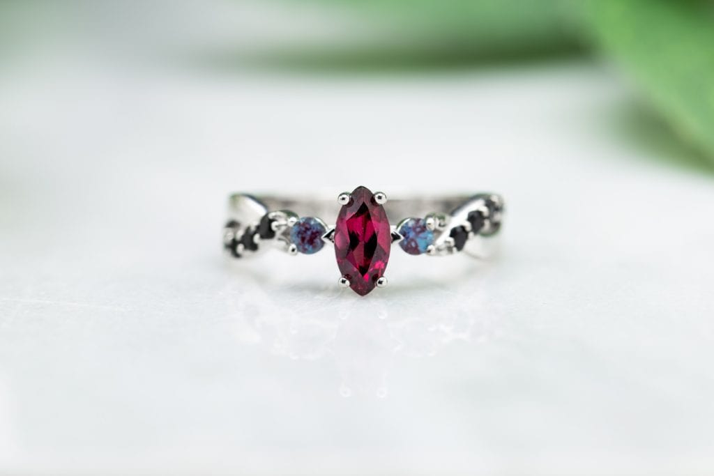 rhodolite ring - garnet engagement ring stones