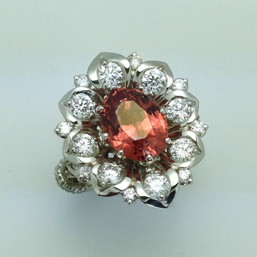 padparadscha sapphire buying guide - lotus ring