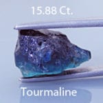 Rough version of Fancy Brilliant Emerald Cut Indicolite Tourmaline