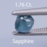 Rough version of Fancy Round Brilliant Cut Sapphire