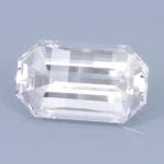 Finished version of Opposed Bar Emerald Cut Danburite