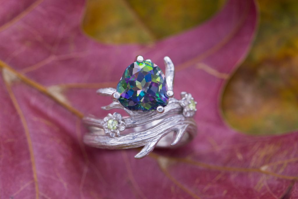 mystic topaz engagement ring