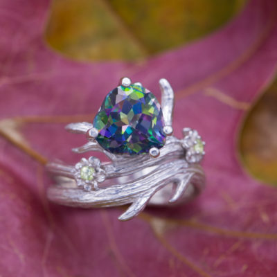 mystic topaz engagement ring