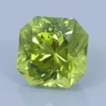 Finished version of Fancy Brilliant Square Cut Peridot