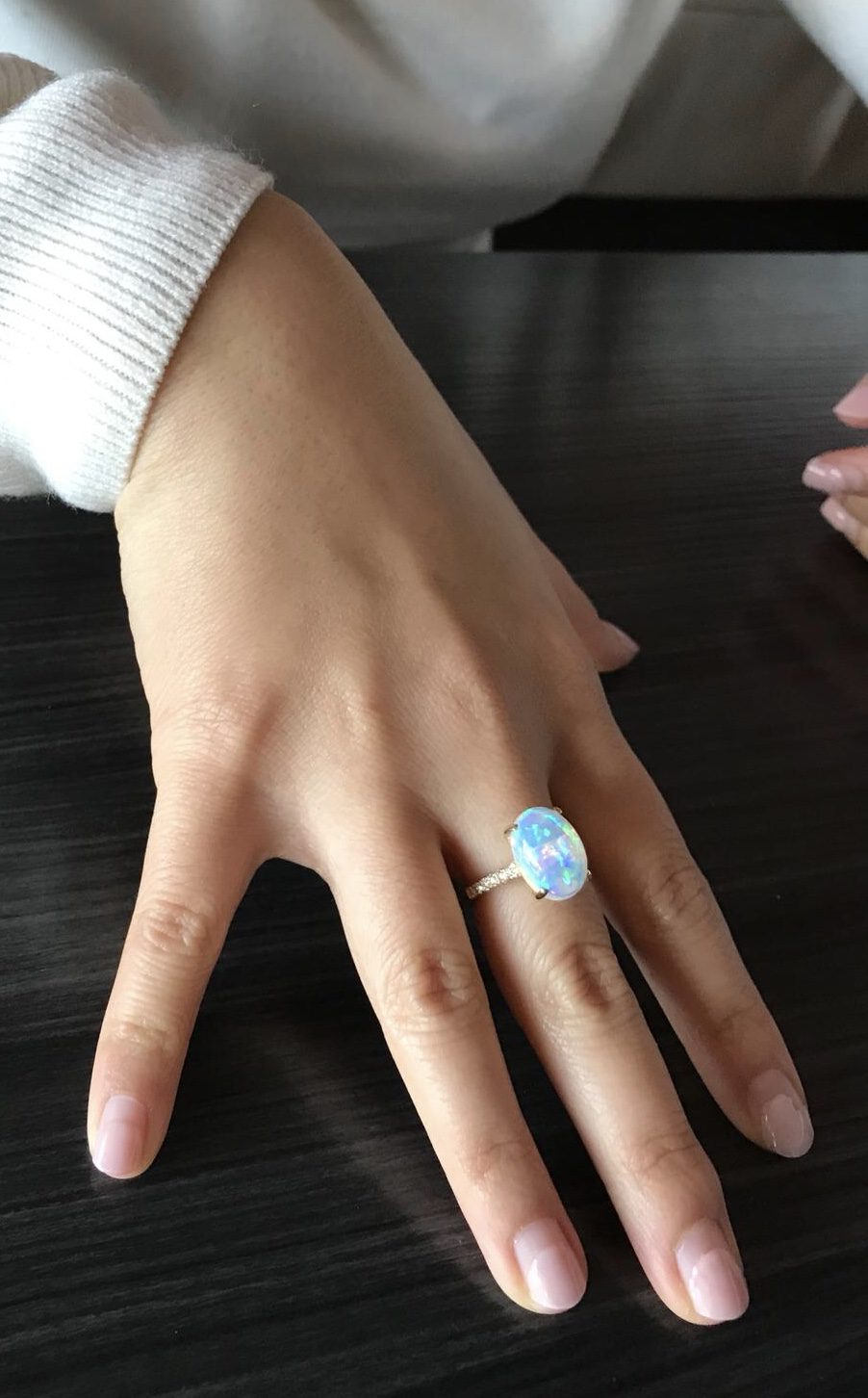 crystal opal ring - opal engagement ring stone