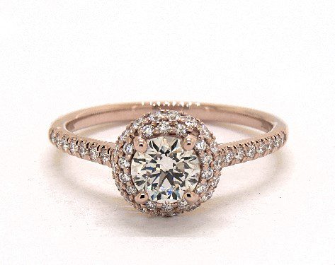 searching for diamonds online - 0.7ct K in rose gold halo engagement ring