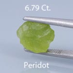 Rough version of Fancy Square Brilliant Cut Peridot