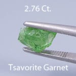 Rough version of Fancy Bullet Shape Cut Tsavorite Garnet