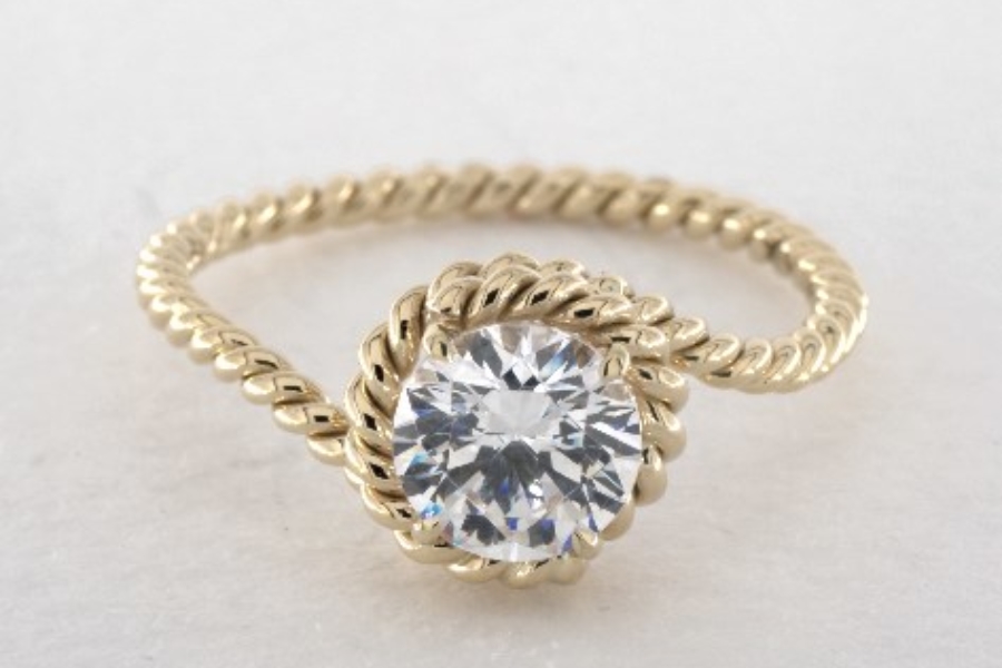 Gold rope engagement ring hotsell