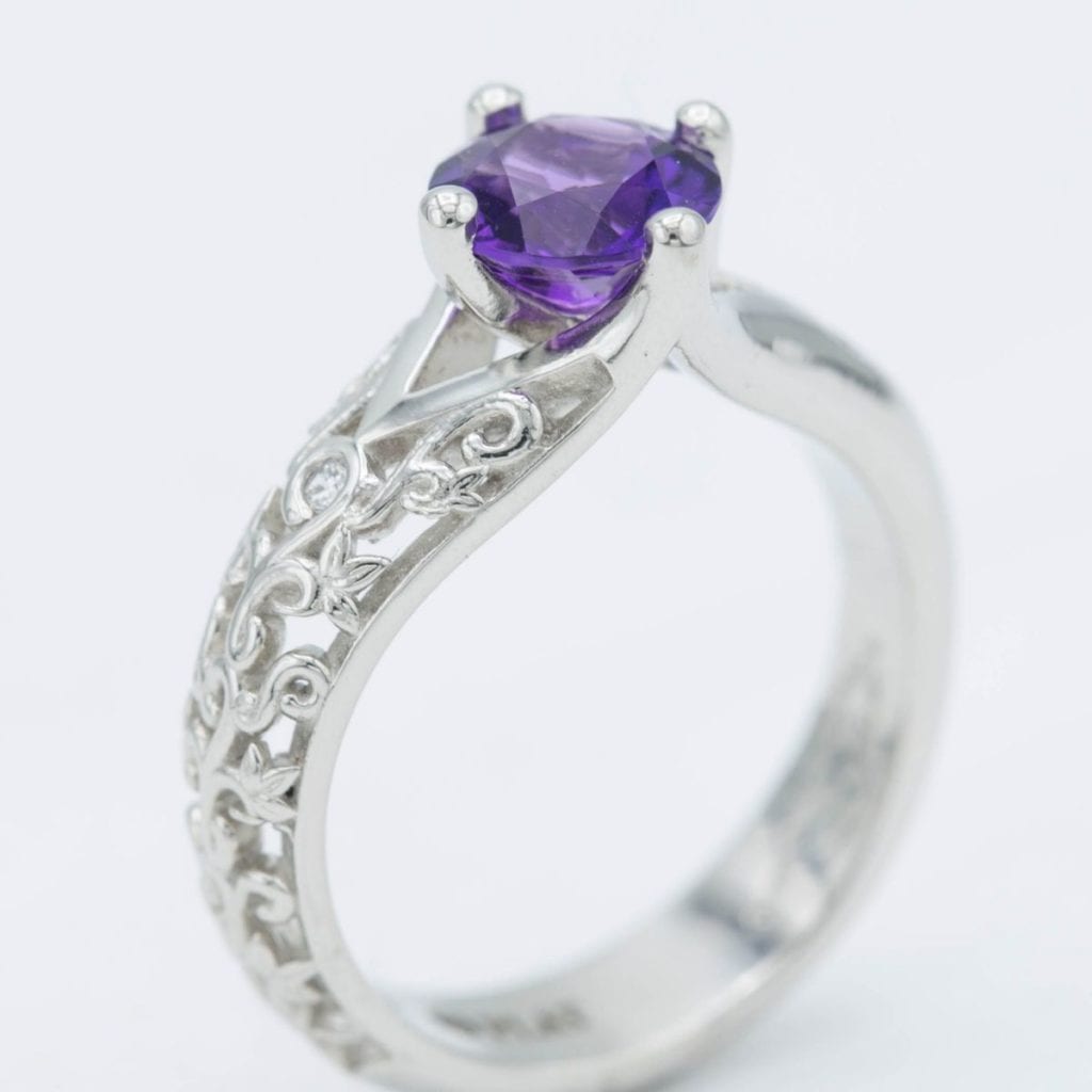 filigree and amethyst - engagement ring setting