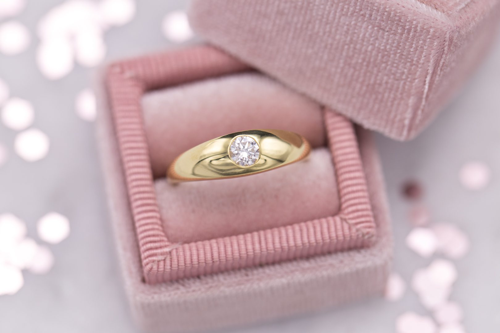 engagement ring setting - flush-set diamond