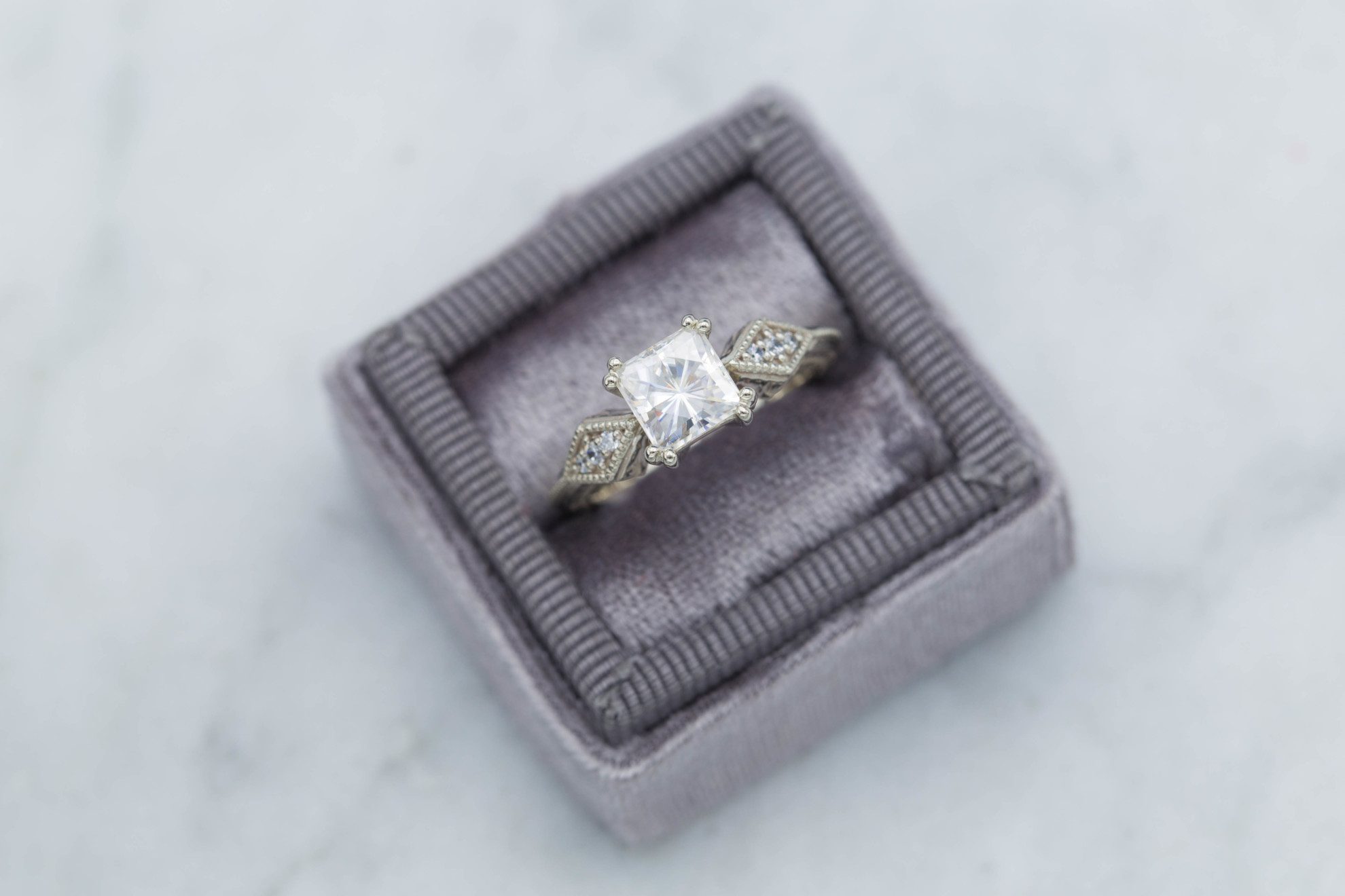 milgrain details - engagement ring setting
