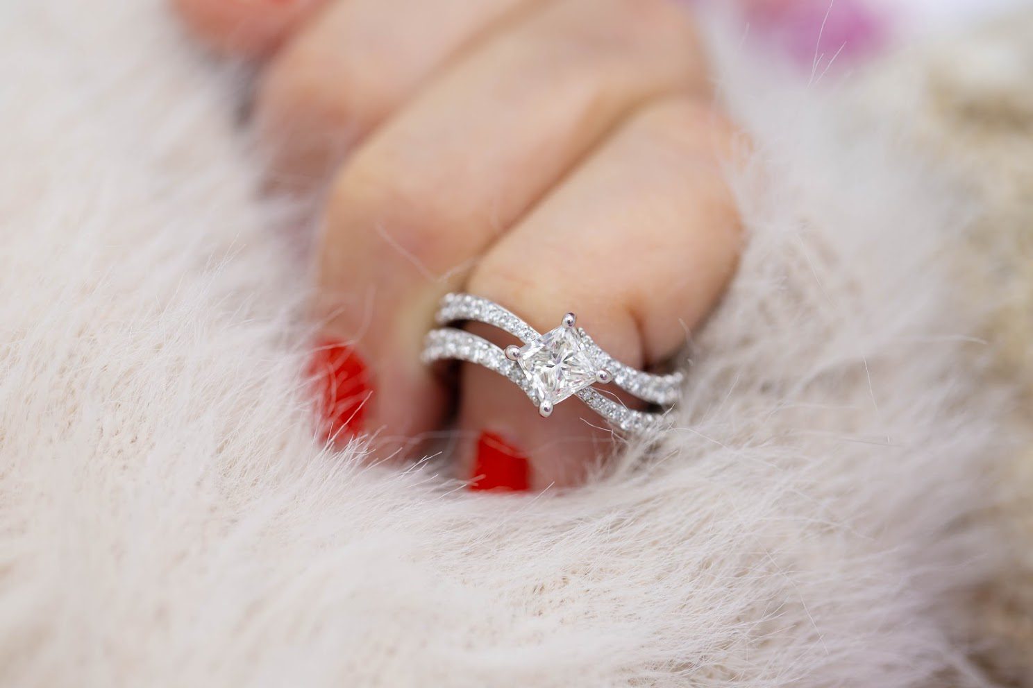 engagement ring setting - pave bands