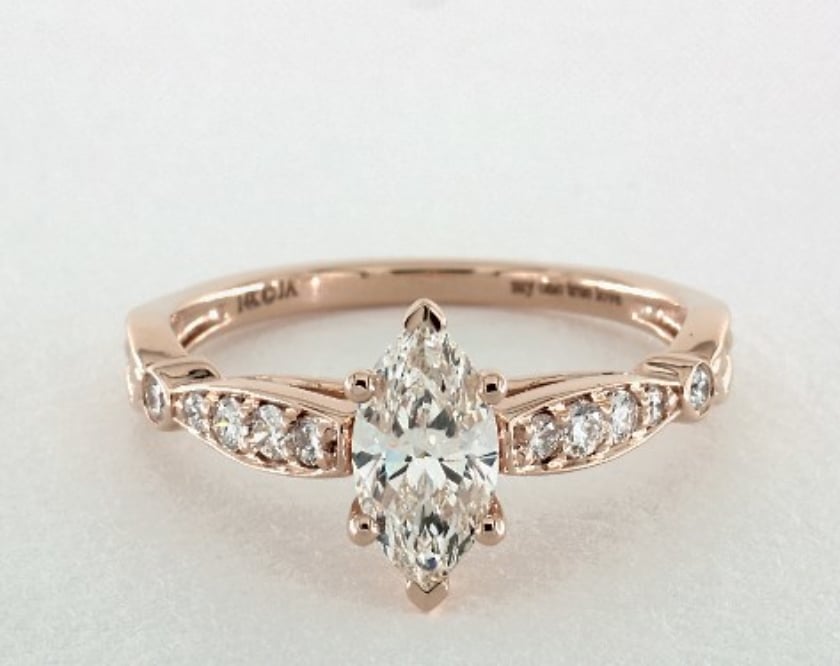 vintage engagement ring - marquise-cut diamonds