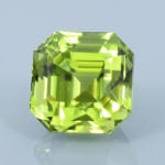 Finished version of Asscher Style Square Emerald Cut Peridot