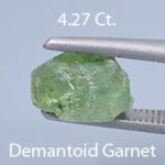 Rough version of Barion Emerald Cut Demantoid Garnet