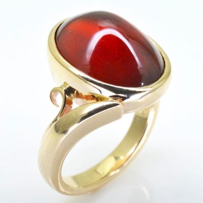 garnet cabochon ring