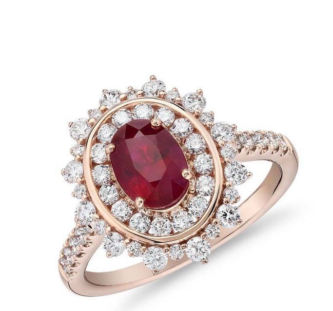 Ruby & Platinum Ring — India Mee Jewellery