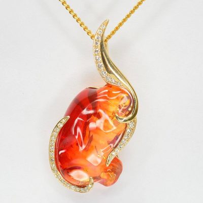 fire opal pendant