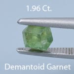 Rough version of Fancy Brilliant Octagon Cut Demantoid Garnet