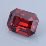 Finished version of Emerald Cut Garnet