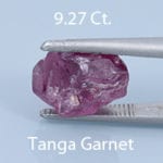 Rough version of Fancy Angular Oval Cut Rhodolite Garnet