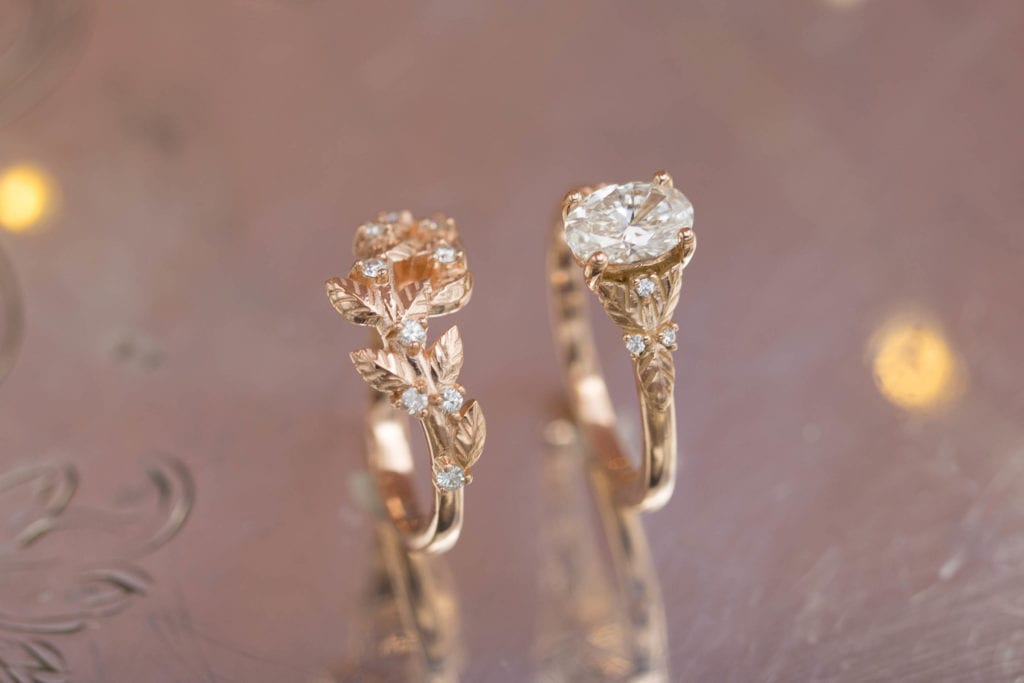 rose gold bridal set
