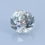 Finished version of Custom Octagon Cut Sapphire