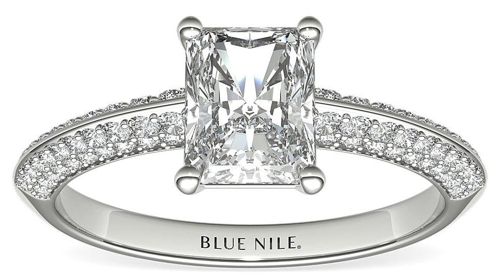 Knife Edge Micropavé Diamond Engagement Ring Blue Nile