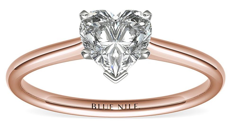 Petite Solitaire Engagement Ring in 14k Rose Gold Blue Nile