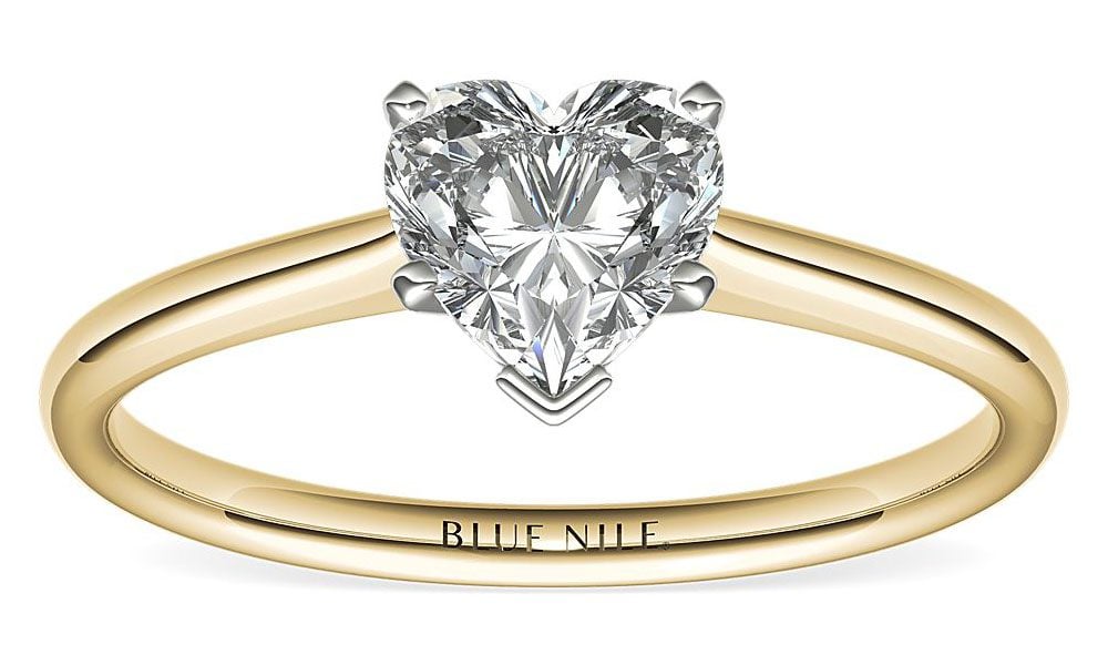 Petite Solitaire Engagement Ring in 18k Yellow Gold Blue Nile