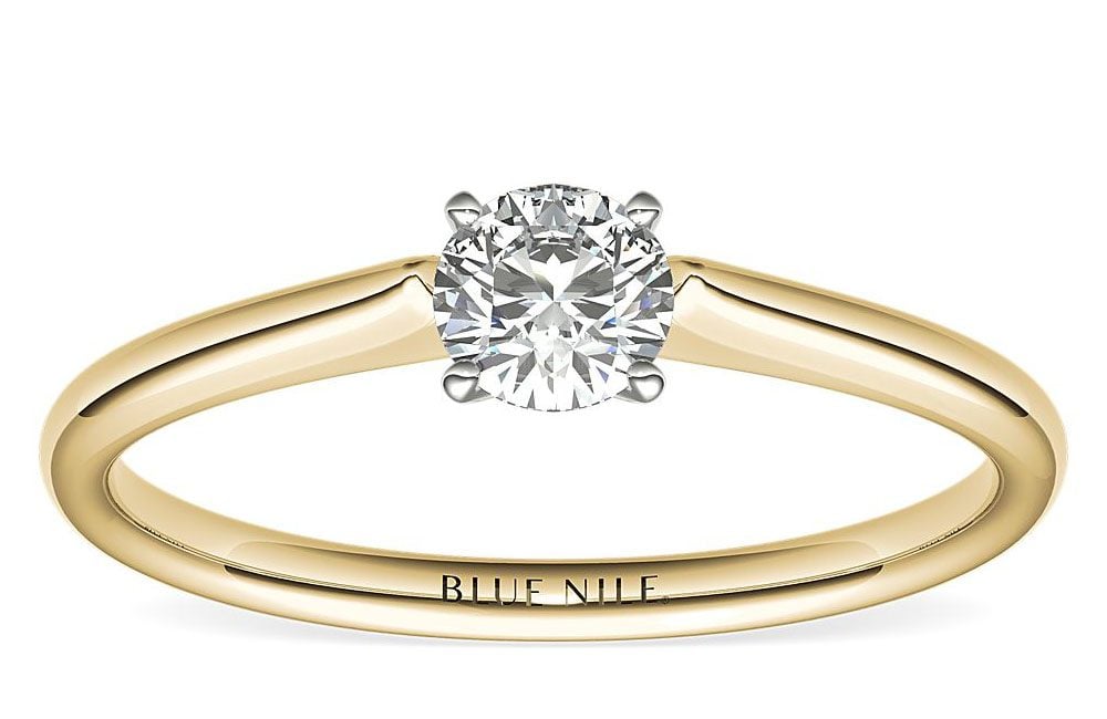 Petite Solitaire Engagement Ring in 14k Yellow Gold Blue Nile