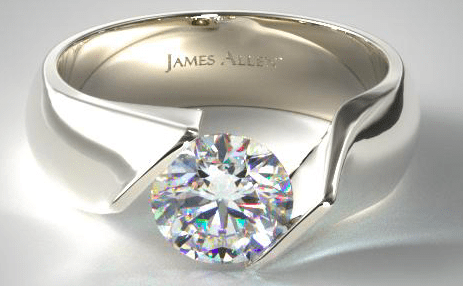 14K White Gold Contoured Twist Tension Set Engagement Ring James Allen