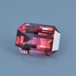 Finished version of Opposed Bar Emerald Cut Bi-Color Tourmaline